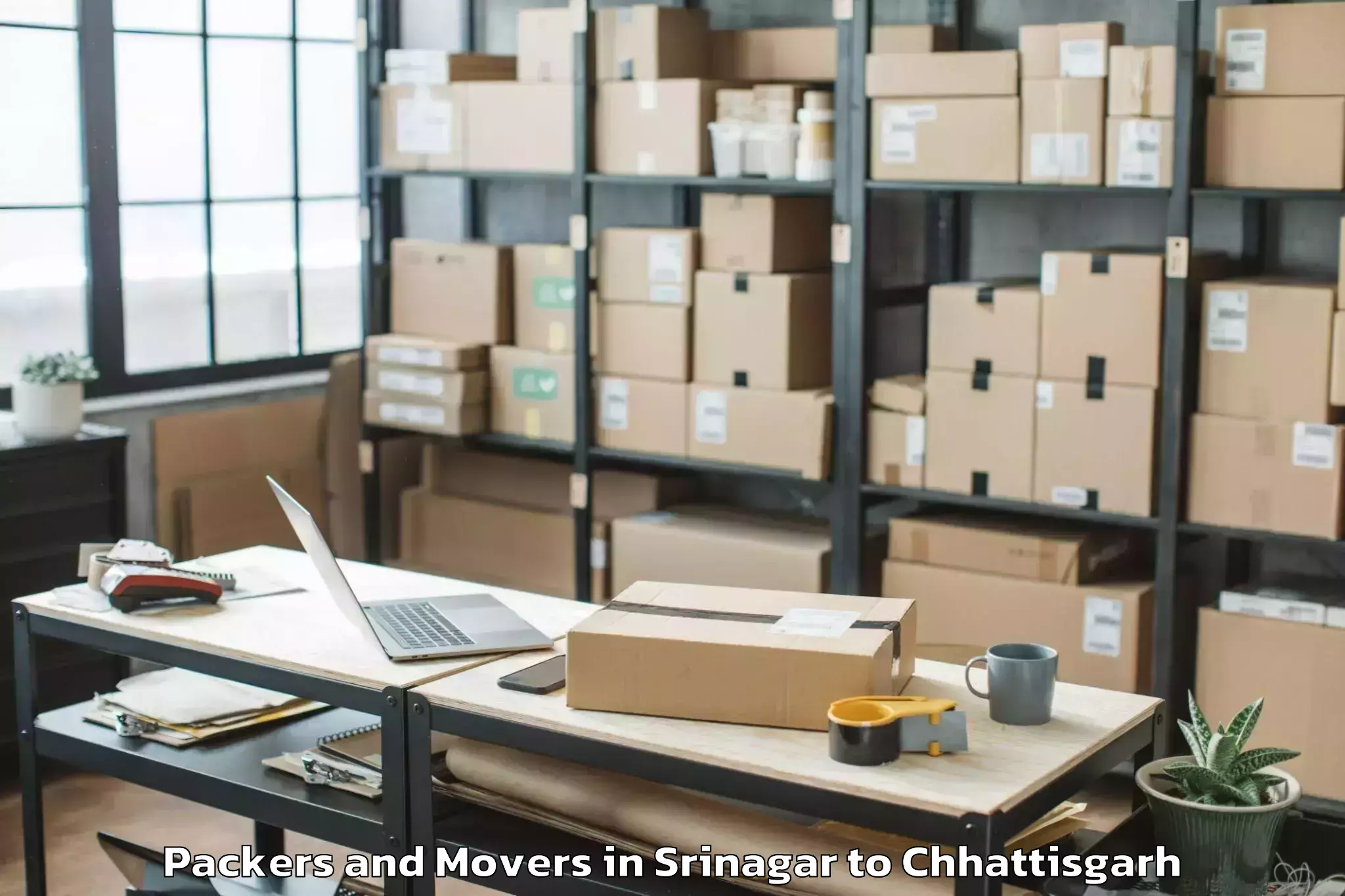 Srinagar to Kalinga University Raipur Packers And Movers